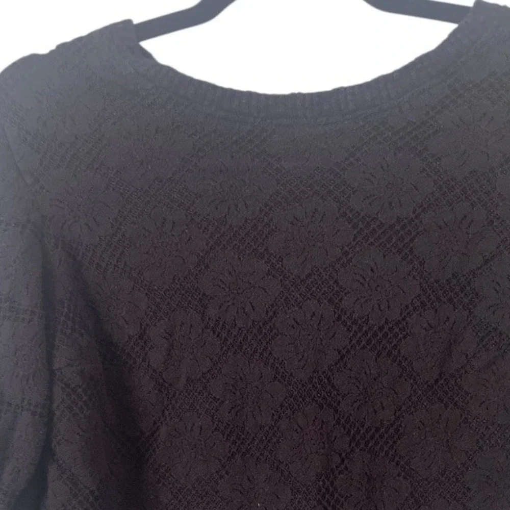 Anthropologie Eri + Ali‎ Black Floral Lace Top S